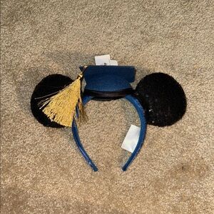 NWT Disney Graduation Headband with Ears - Blue and Black